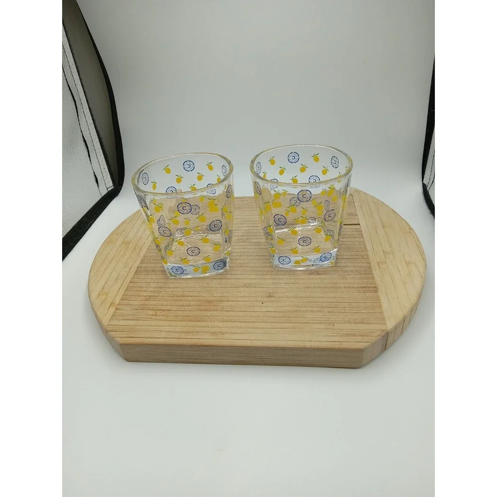 Vintage Ciroc & Yellow Lemon Lowball Glasses 3
